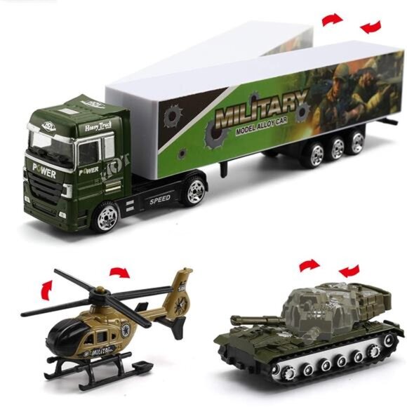 26 Pcs Military Truck with Soldier Men Set(2 in 1), Mini Die-cast Battle Car - Picture 6 of 8